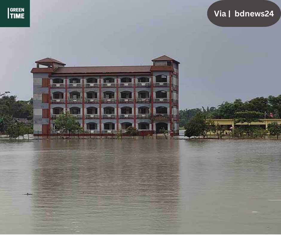 Due to continuous rain, the water level of the rivers in Sylhet has increased, the lower areas are flooded