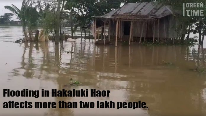 Flood Crisis in Hakaluki Haor: Over two lakh residents in Juri, Kulaura, and Baralekha upazilas are severely affected.